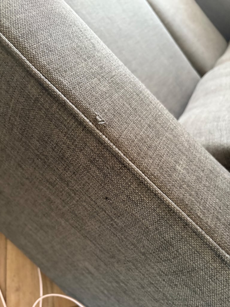 Grey DFS sofa and Cuddle swivel chair