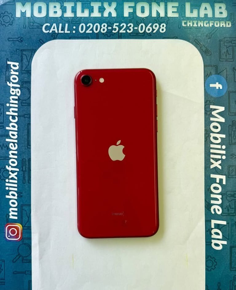 iPhone SE 2020 64GB Red Unlocked Battery Health 100% Latest iOS 26 Good Used Working Condition