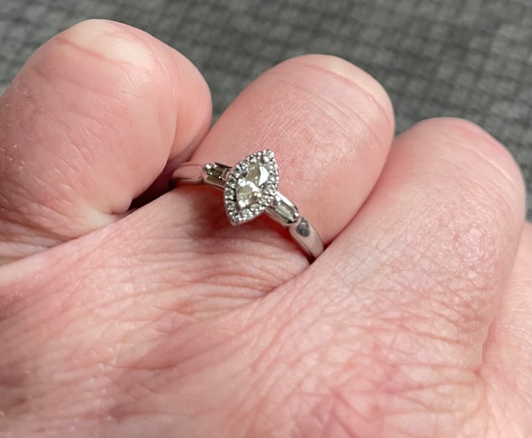 Platinum and diamond ring