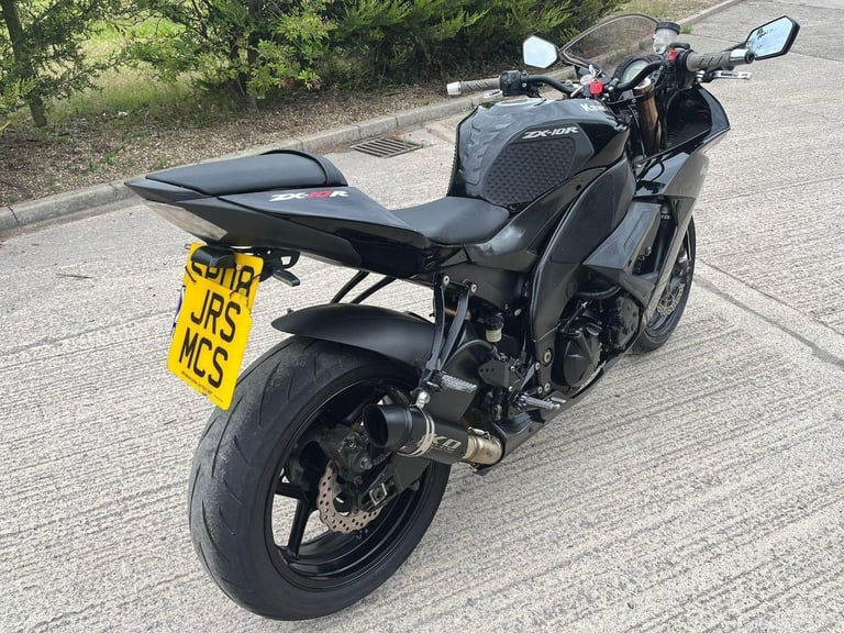 2008 08 KAWASAKI ZX 1000 ZX10 E8F NINJA ZX10R SPORTS BIKE BLACK STRAIGHT BARS