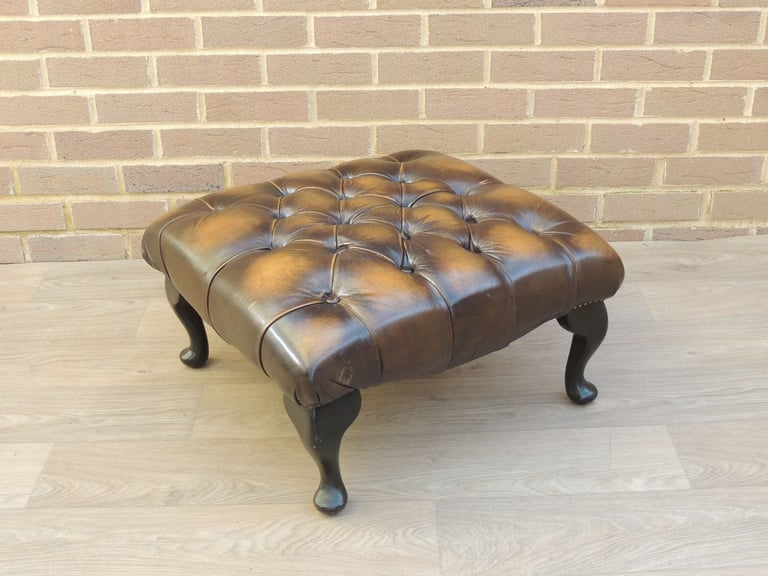 Chesterfield Whiskey Brown Footstool (UK Delivery)