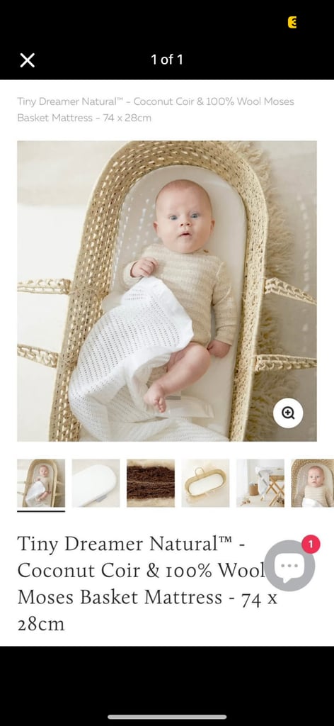 image for Tiny Bed Company Moses basket coconut coir and wool mattress from Tiny Bed Company
