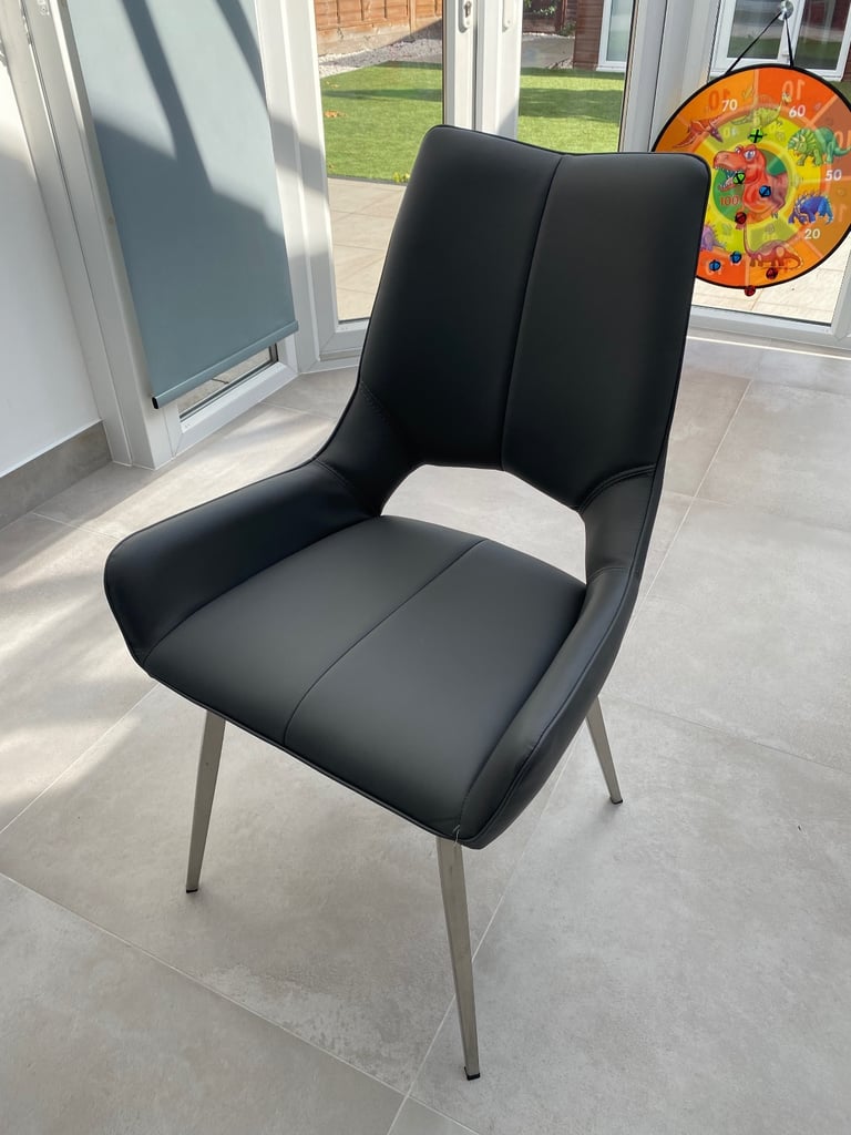 image for Dining room faux leather swivel chair 