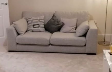 2 seater light grey sofa