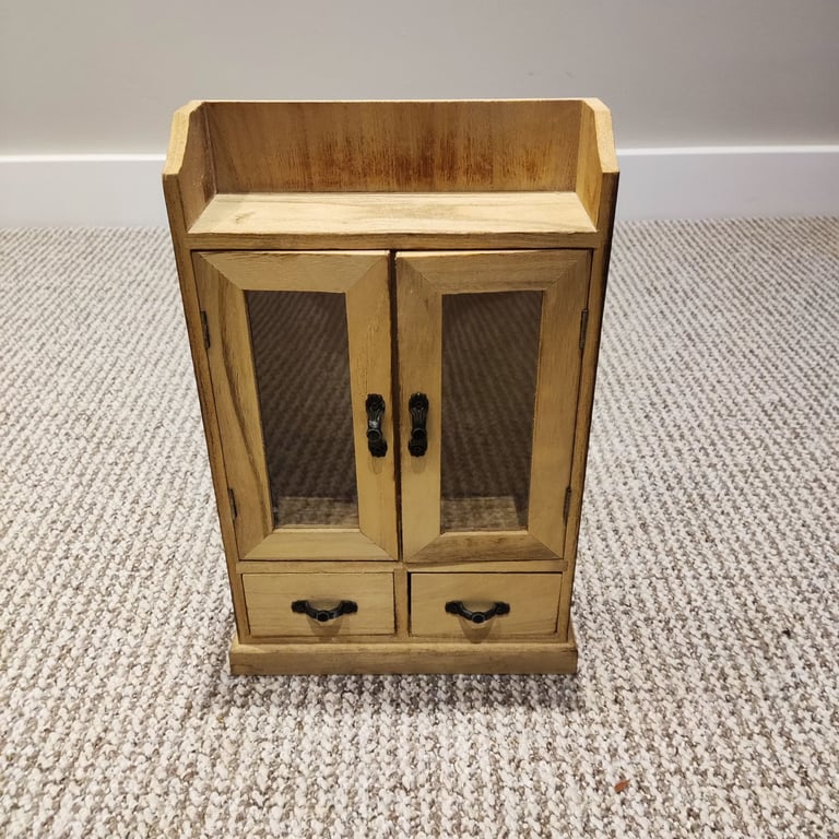 image for Small Wooden Storage Display Cabinet Brown
