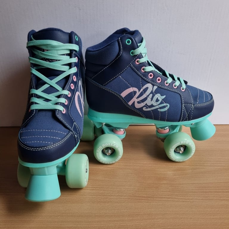 image for RIO Roller Lumina Childrens Roller Skates Youth Unisex Size UK 4 Navy Green