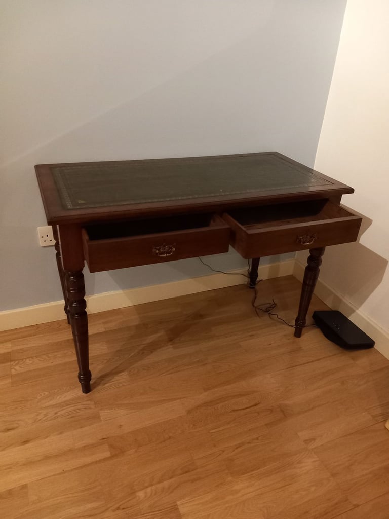 image for Desk-leather top-solid walnut