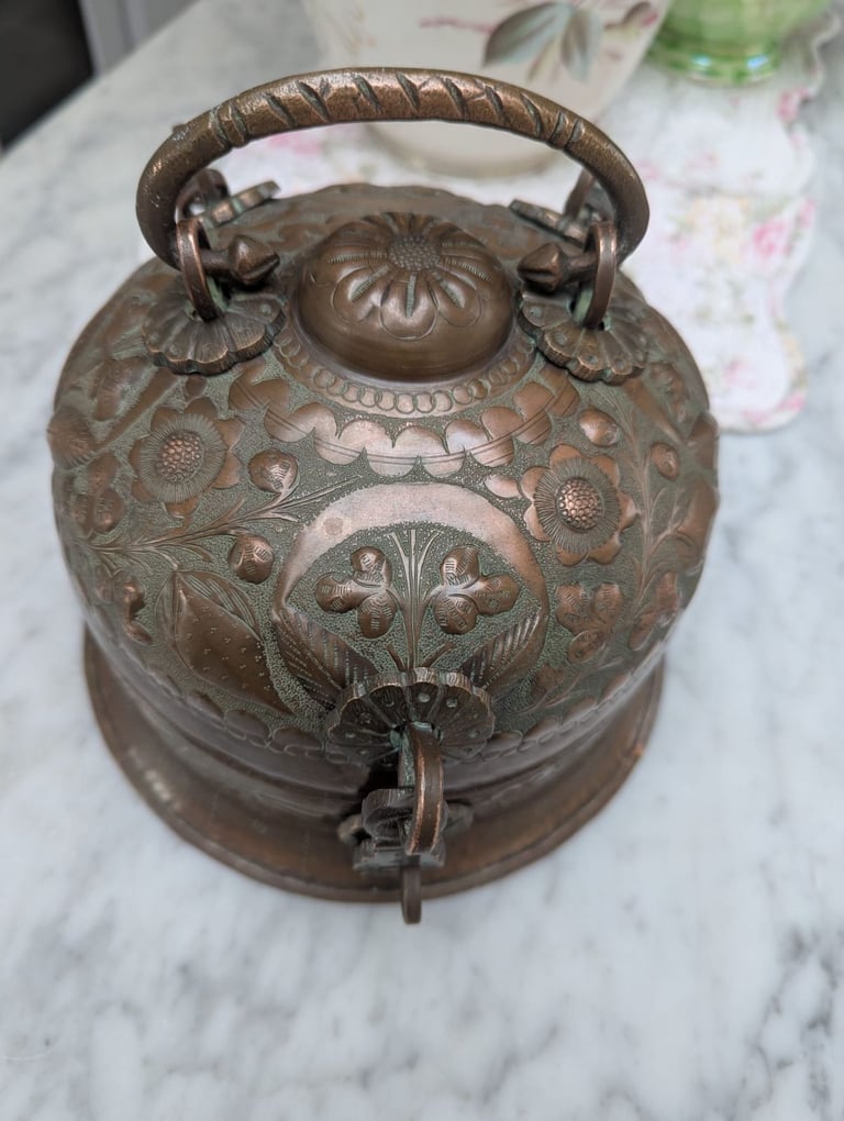 image for Antique copper chapati box 