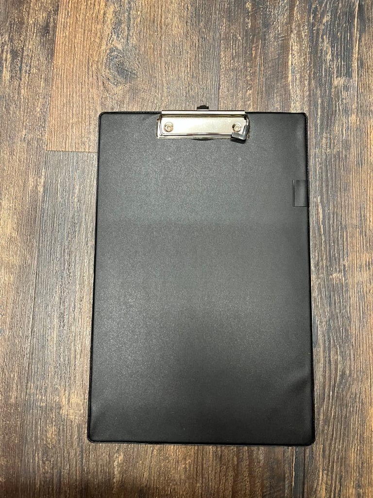 A4 Black Plastic Clipboard with Metal Clip