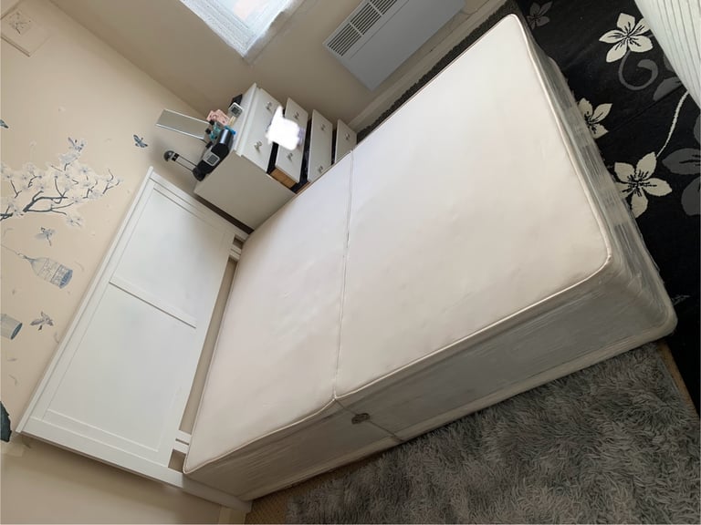 King-Size Bed + Headboard + IKEA Mattress + Chest of drawer
