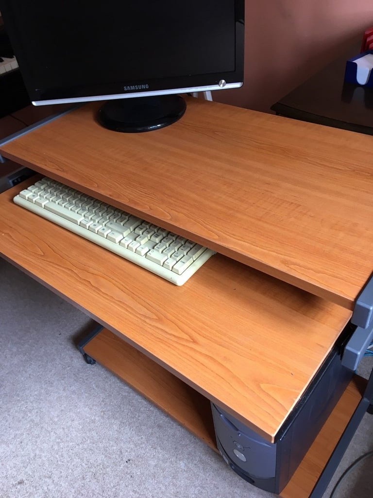 image for Computer table from the 1980s-1990s in really good condition with pull-out section for keyboard.