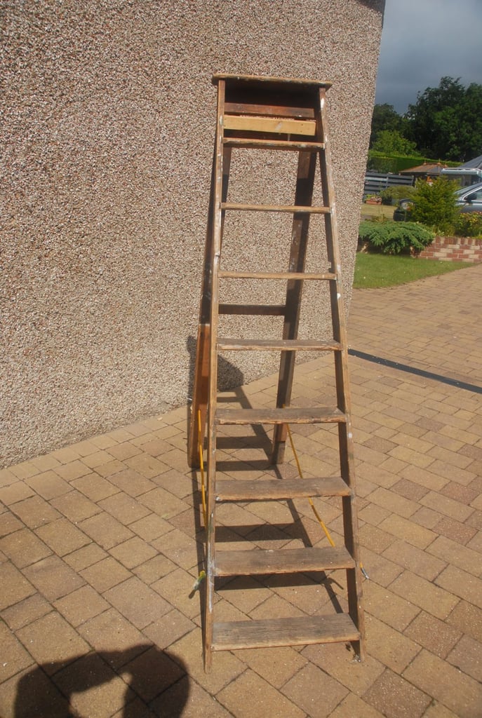 Two Traditional Wooden Step Ladders (Prestige, CCM)