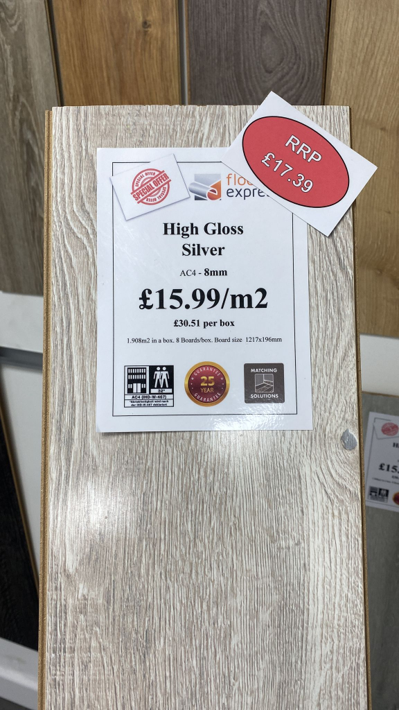 High Gloss Silver Laminate Flooring