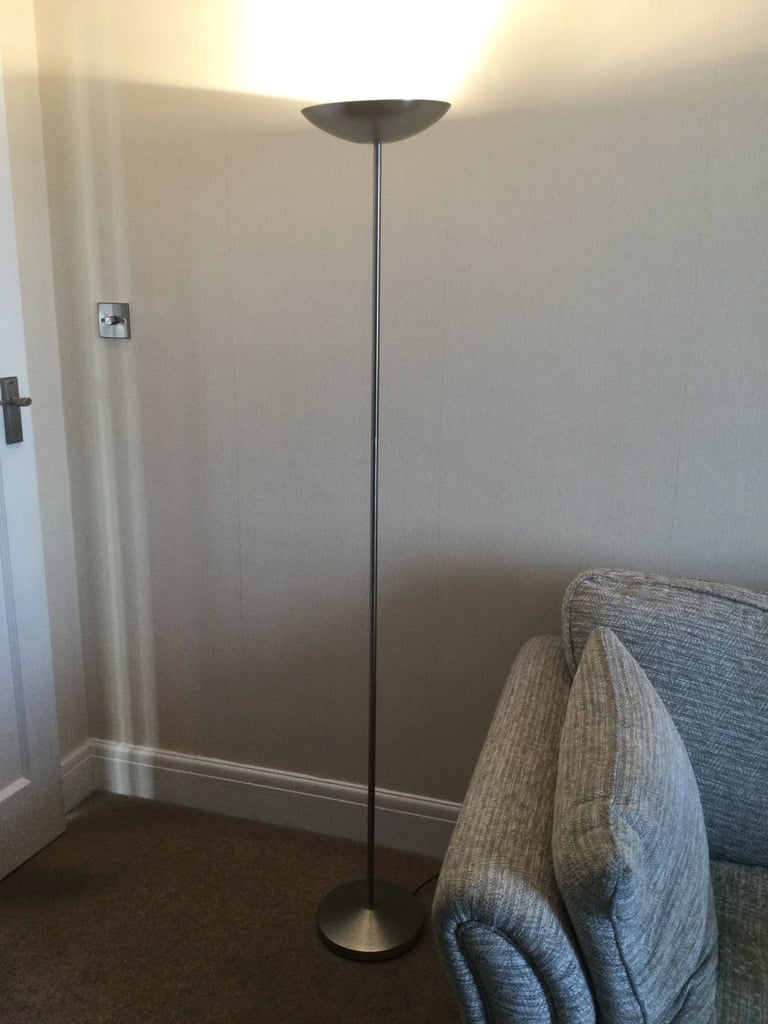 Uplighter Floor Lamp - Brushed Chrome, VGC