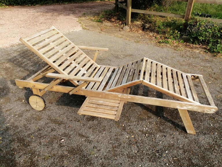 Hardwood Garden Recliners x 2