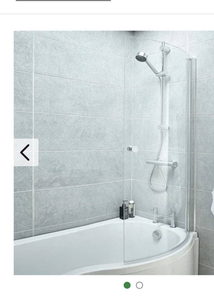 New Curved bath screen with knob. Crome. 