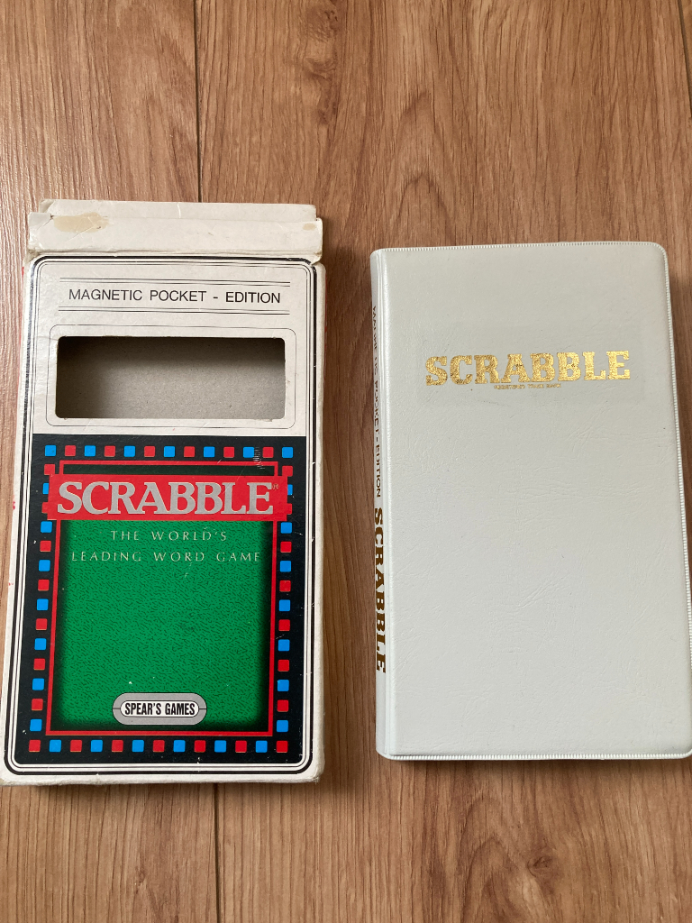 Vintage Pocket Travel Scrabble Magnetic Tiles Board game from Spears Games 