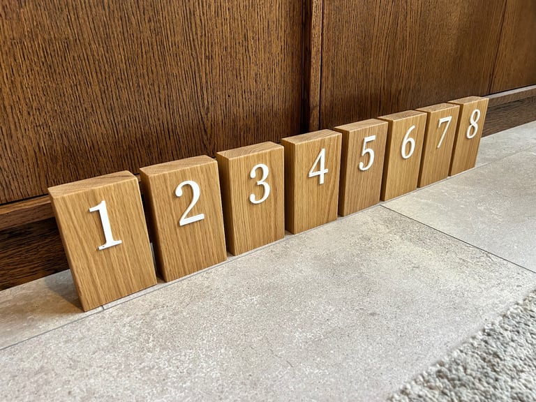 image for Solid Oak Wedding Table Numbers