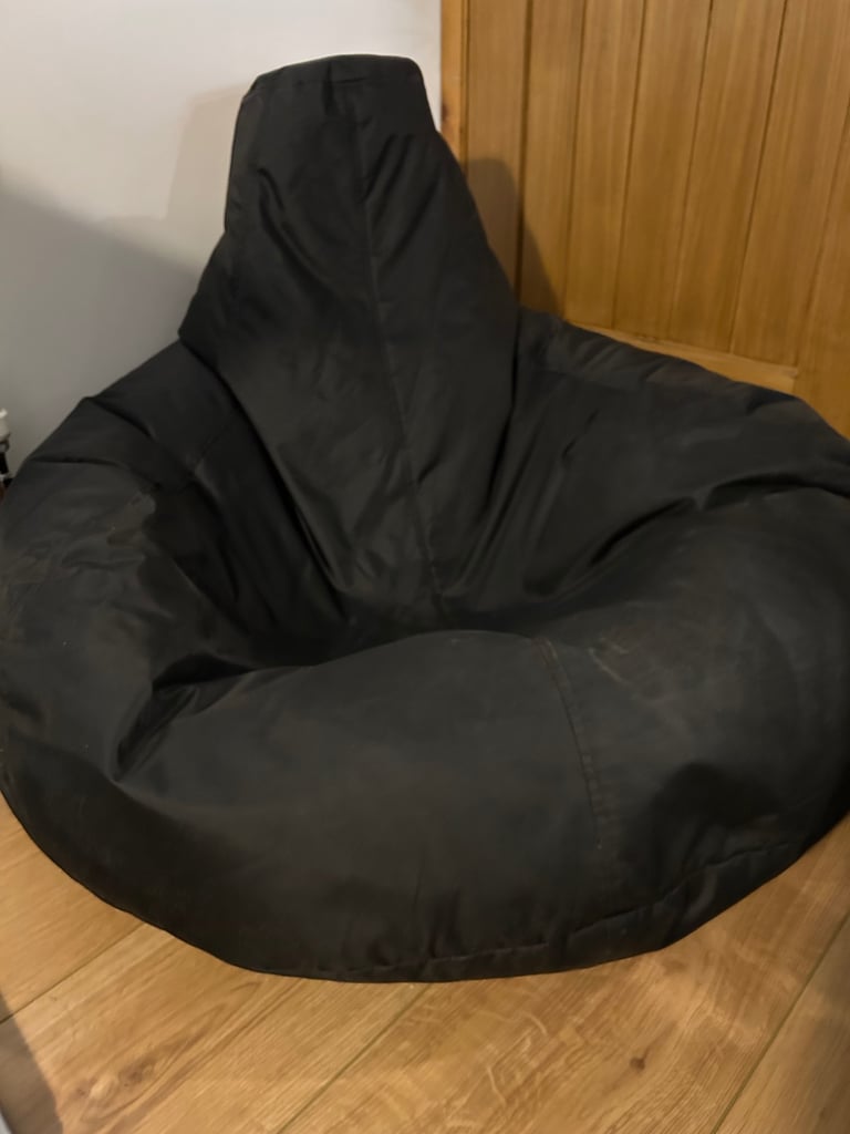 image for Large Black Beanbag Chair with Back Support – £20