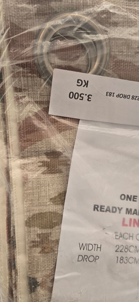 Dunelmn jaipur eyelet natural   curtains 