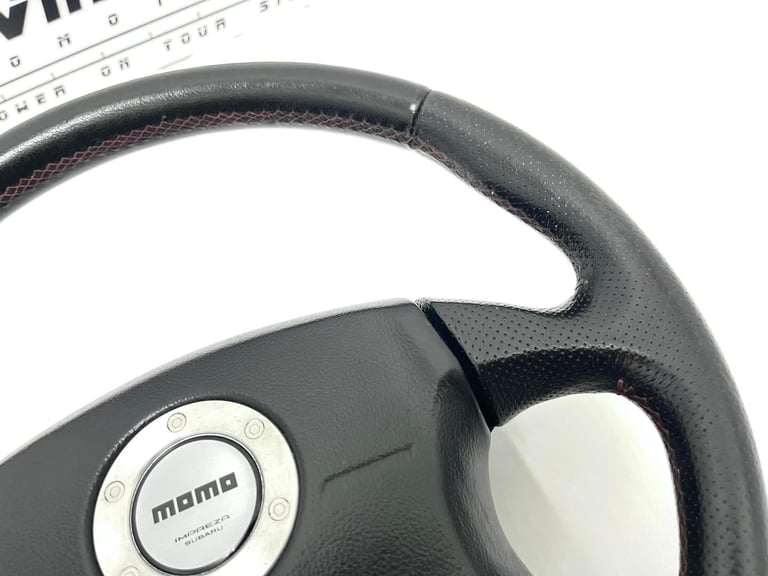 Subaru Impreza WRX STI Newage Momo Red Stitch Steering Wheel Airbag OEM RNA1250
