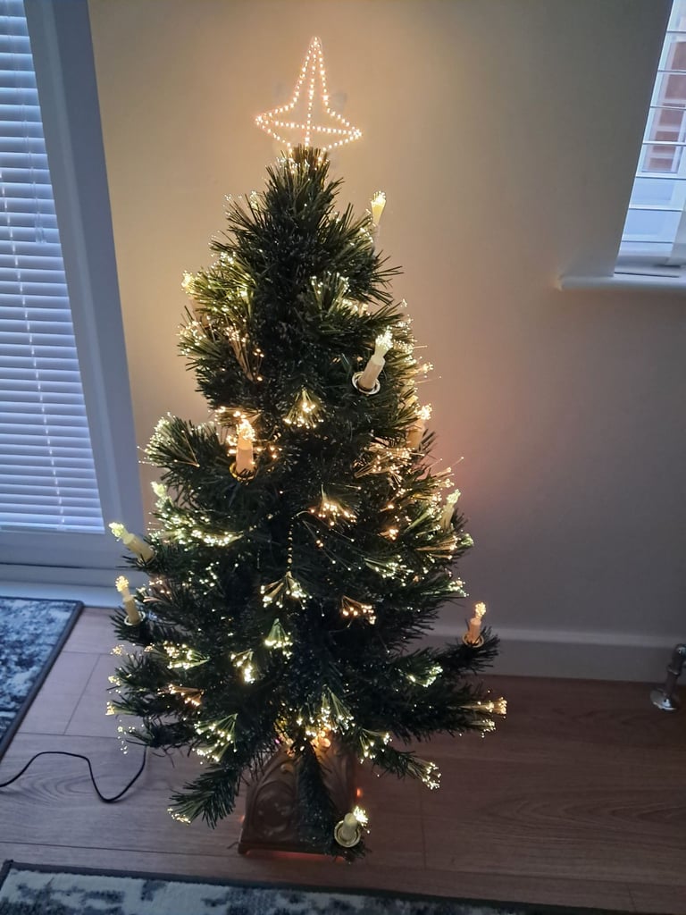 FIBRE OPTIC CANDLE CHRISTMAS TREE 