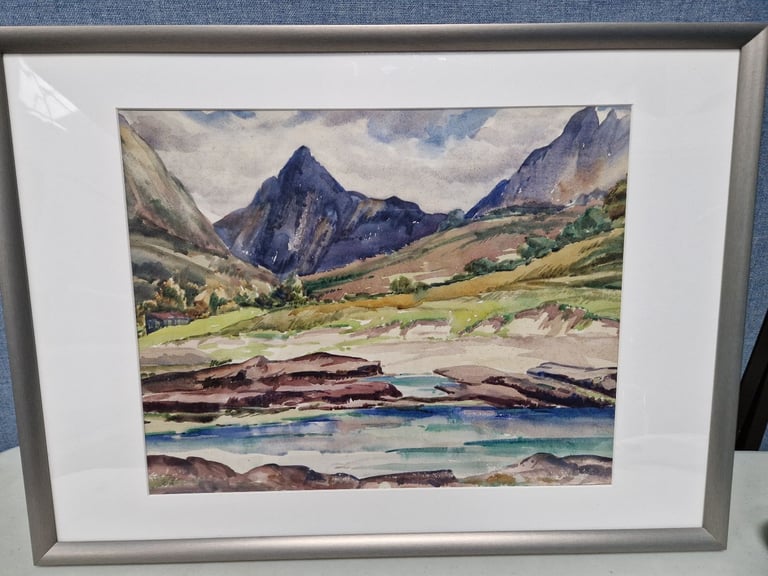4 watercolour paintings of Arran by Arthur MacMorland