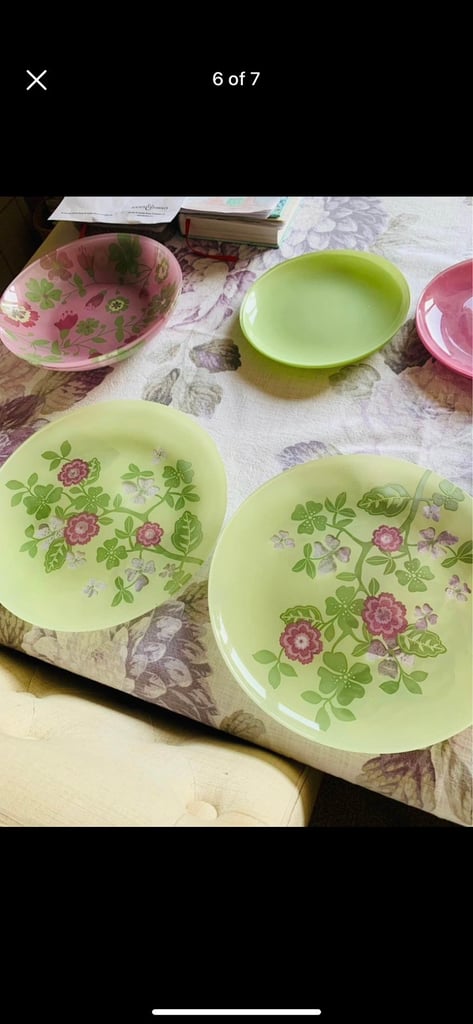 Floral glass plates (3 sizes)