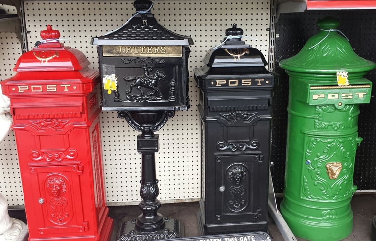 Cast iron round free standing post box