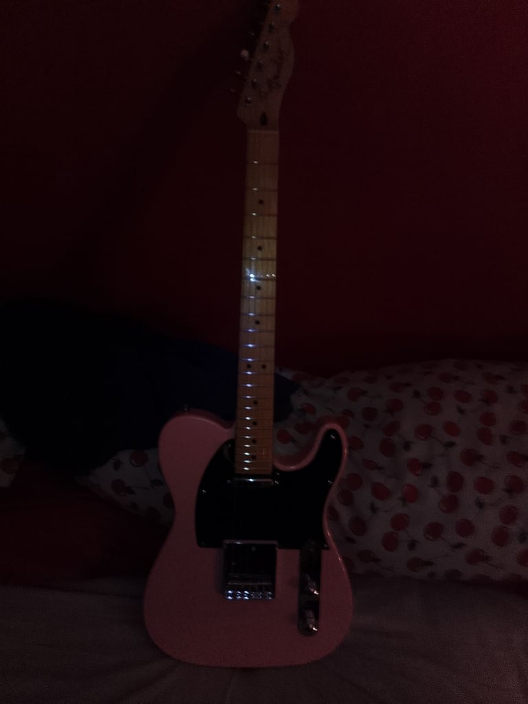 fender telecaster pink with new neck fitted due to branch trees etc.