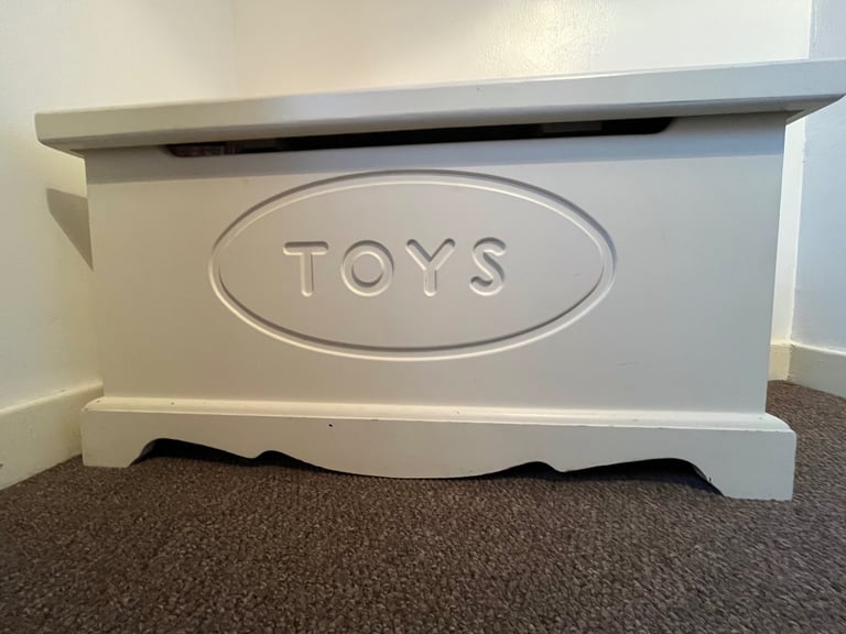 image for Painted wooden toy box 