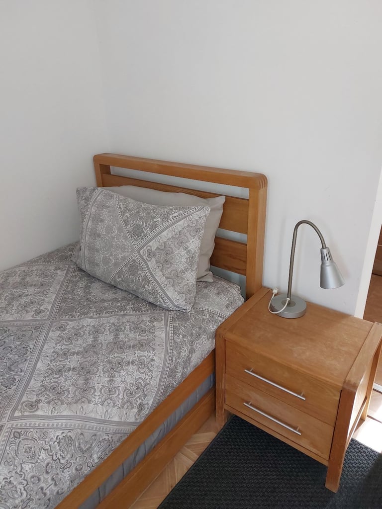 Single bed with guest bed real pine wood and bed side 