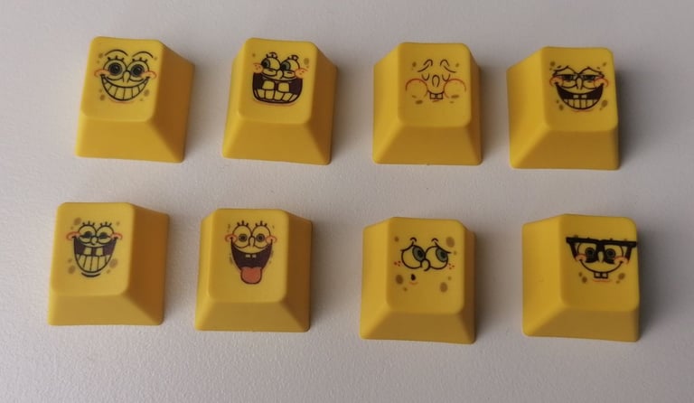 Set 8 SpongeBob SquarePants mechanical keyboard keycaps (Cherry MX compatible)