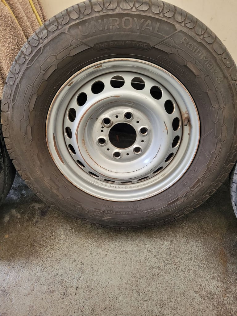 3x clean mercedes sprinter 6 stud wheels and 235 65 16c tyres