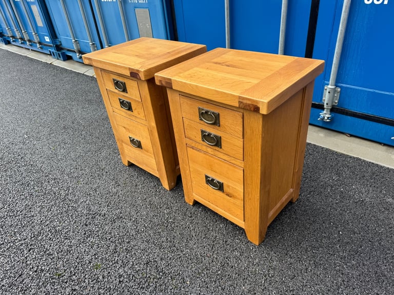 Rustic solid oak bedside cabinets possible Delivery 50 cm x 40 and 70 high