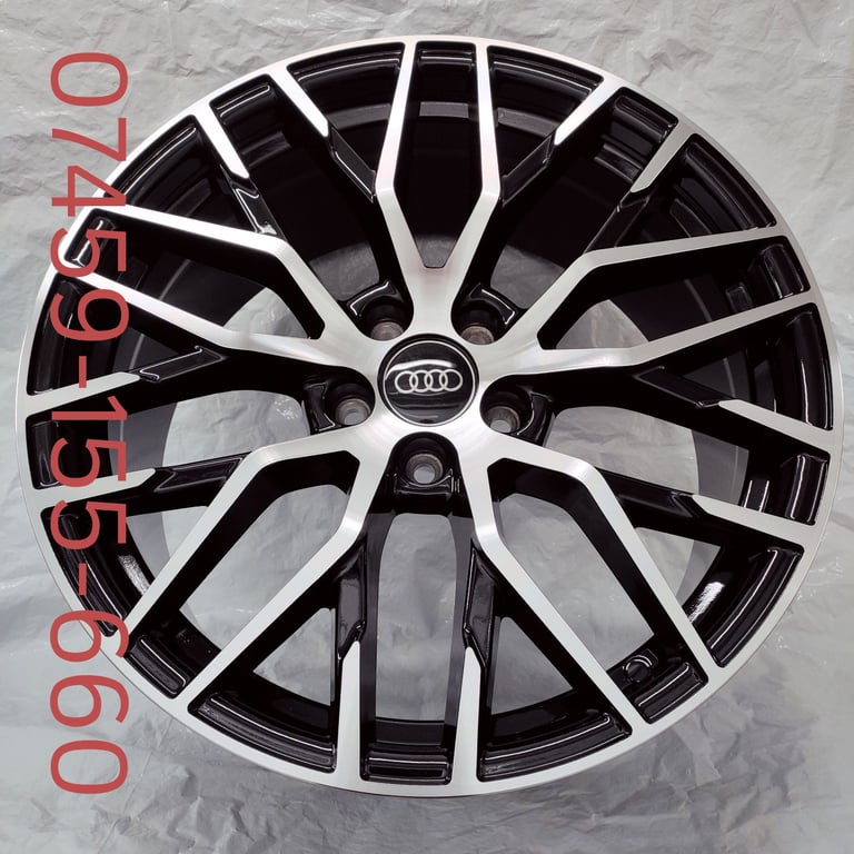 4X NEW ALLOY WHEELS (19" INCH ALLOYS) BLACK DCUT R8 AUDI A3 S3 RS3 A4 S4 A6 A8 TT TTS TTRS Q3 Q4 Q2