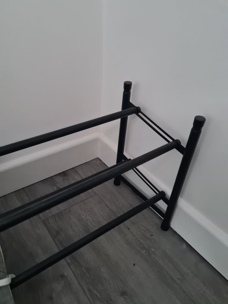 image for Black metal shoe rack