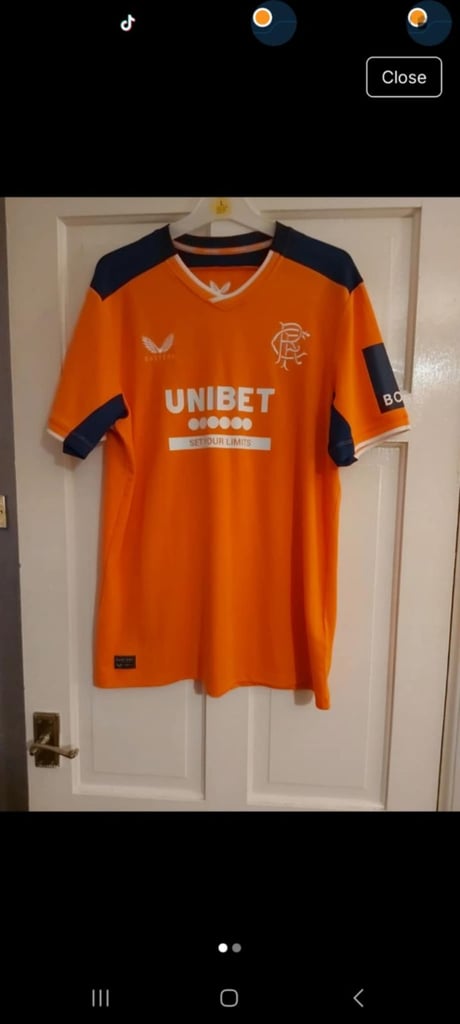 image for Rangers FC 2022/2023 away football shirt (size Large)