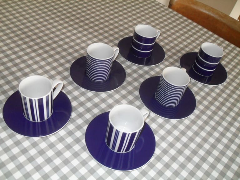 John Lewis Espresso Cups & Saucers x 6