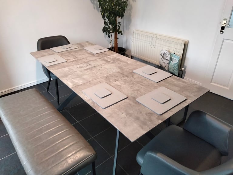 Dinning table and chairs.