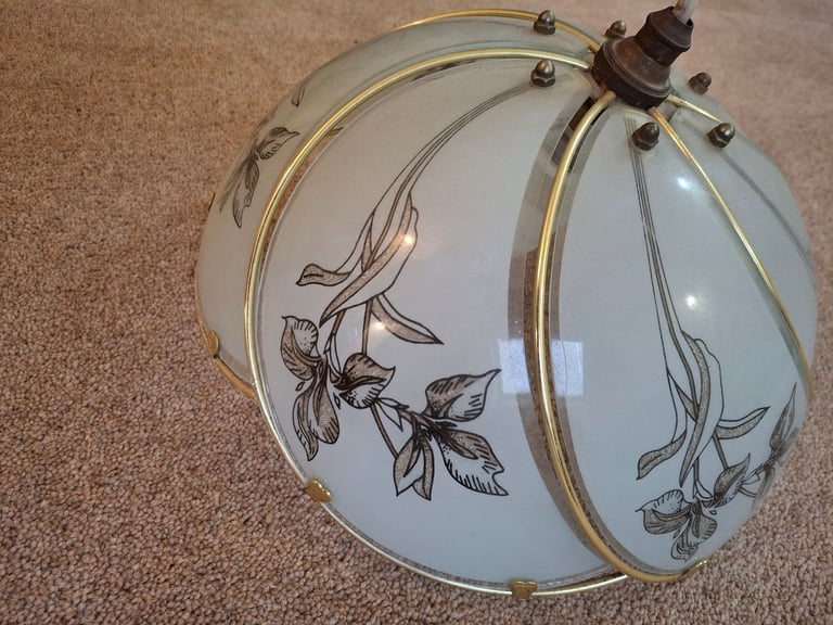 Original 1930s glass pendant lampshade
