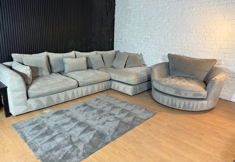 Barker & Stonehouse Corner Sofa + Matching Swivel Chair FREE SAME/NEXT DAY DELIVERY