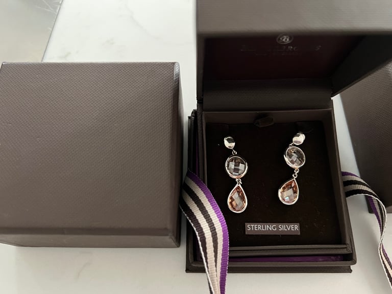Silver jewellery earrings and necklace set