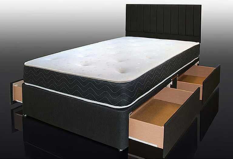 Luxury Divan Double Bed Base with Matching Headboard 15% oFF ~~~~ Free Delivery