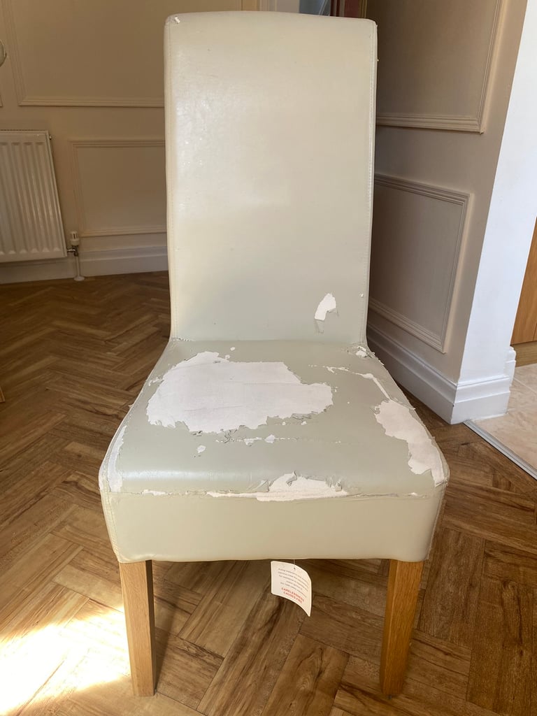 Cream dining chairs x 6 