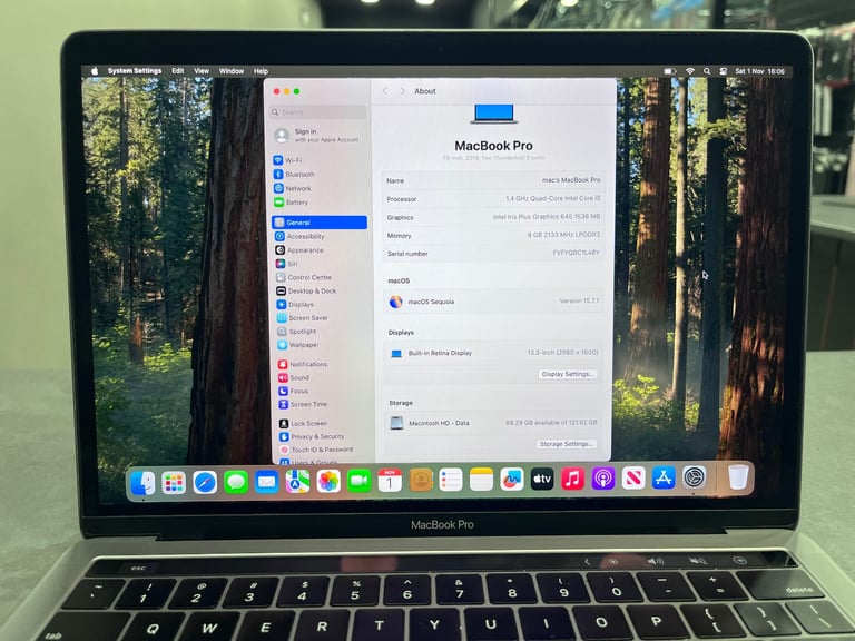 MacBook Pro Retina 13-inch Touch Bar (2019) A2159 - Core i5 8th - 8GB SSD 128GB