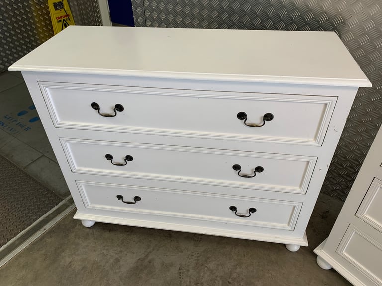 Oka Freestanding White Chest Of Drawers ( Pair )