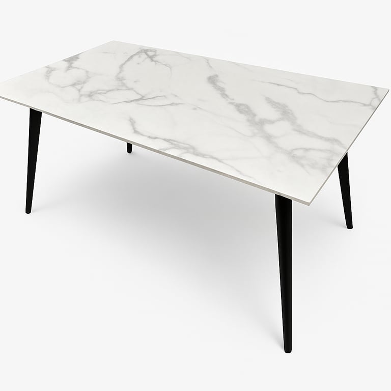 New Table White Dining Table Large Dining Table Marble Effect Table 6 Seater Table 