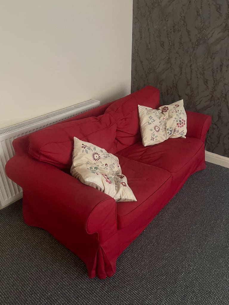 image for Ikea Ektorp Red 2 Seater Sofa