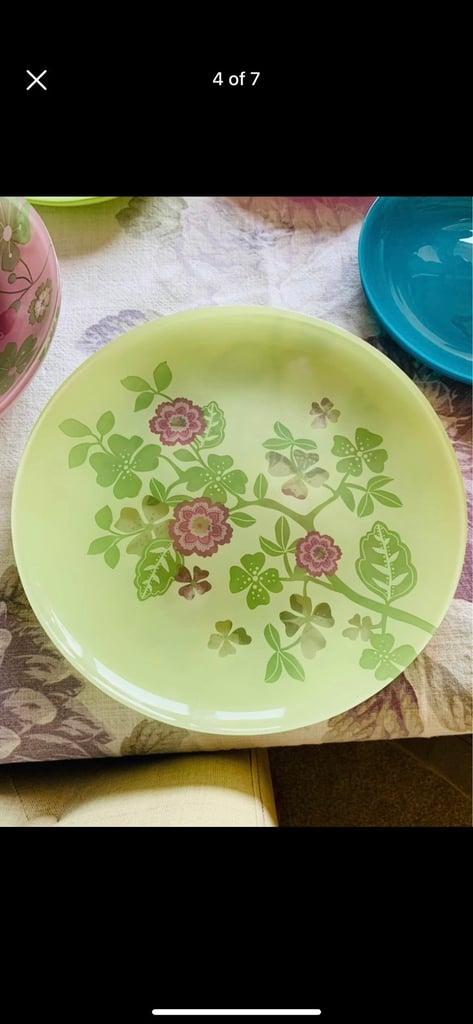 Floral glass plates (3 sizes)
